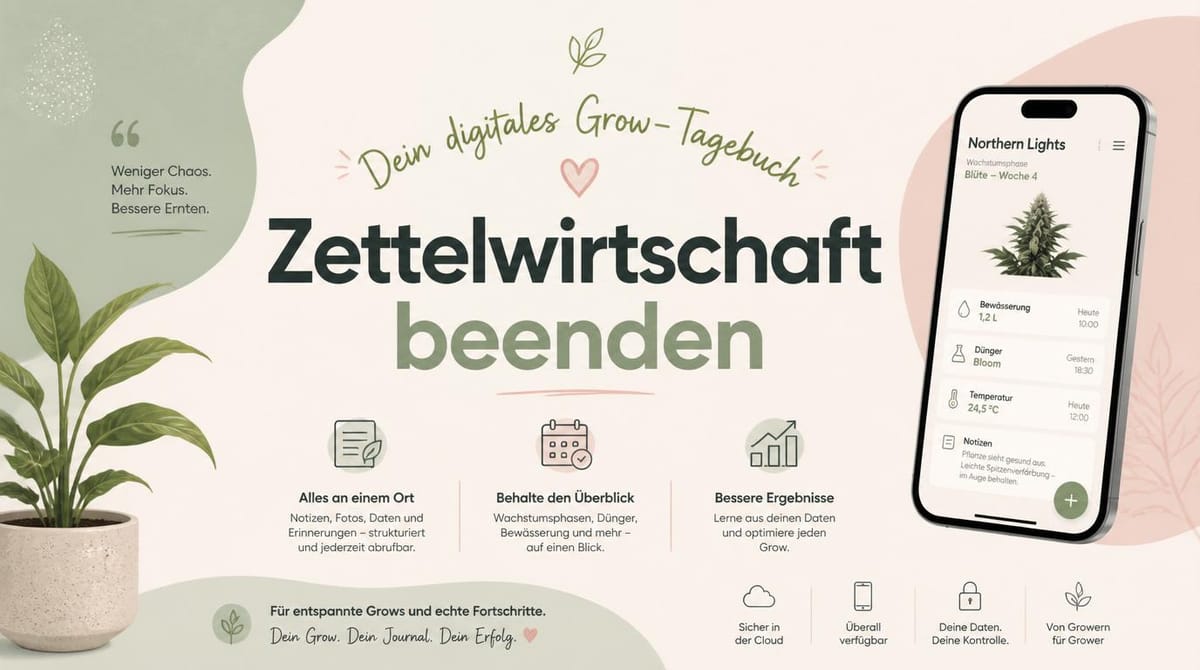 Zettelwirtschaft beenden: Dein digitales Grow-Tagebuch